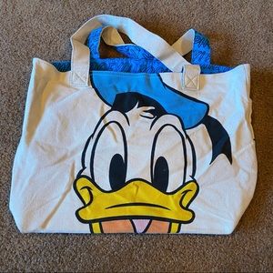 Donald Duck Tote Disney Store Canvas Bag Blue 2019 Exclusive Medium